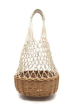 Charger l'image dans la galerie, Sac à mains Panier Filet Bohème Ecru